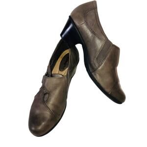 Earth Shoes Voyager Softest Leather in Dark Gray Comfort Career Shoes Size 9.5B